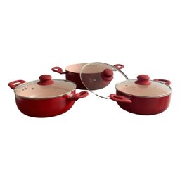 Jogo de Panelas 7 Peças Cerâmica Linha Toronto Vermelha -  Praticidade e Elegância na Cozinha - 2