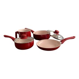 Jogo de Panelas 7 Peças Cerâmica Linha Toronto Vermelha -  Praticidade e Elegância na Cozinha - 3