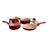 Jogo de Panelas 7 Peças Cerâmica Linha Toronto Vermelha -  Praticidade e Elegância na Cozinha - 3