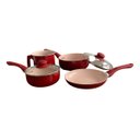 Ver imagem 3 de Jogo de Panelas 7 Peças Cerâmica Linha Toronto Vermelha - Praticidade e Elegância na Cozinha