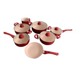 Jogo de Panelas 7 Peças Cerâmica Linha Toronto Vermelha -  Praticidade e Elegância na Cozinha - 1