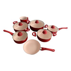 Jogo de Panelas 7 Peças Cerâmica Linha Toronto Vermelha -  Praticidade e Elegância na Cozinha