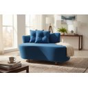 Ver imagem 2 de Namoradeira Sofá Feijão Suria 150cm Orgânica Bouclé Azul Marinho