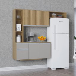 Kit Armário P Cozinha Suspensa Mel C Balcão 163cm Poquema - 2