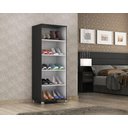 Ver imagem 2 de Armário Multiuso Marcela 2 Portas 1,40m Onix com Rodinhas