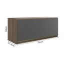 Ver imagem 3 de Armario Aereo Basc Mdf 70 Cm Kali 16339 Carvalho Toq Chumbo Nicioli