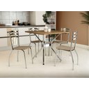 Ver imagem 1 de Conjunto Sala de Jantar Mesa com 4 Cadeiras Estofadas Cromado 885 Kappesberg Crome