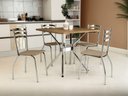 Ver imagem 1 de Conjunto Sala de Jantar Mesa com 4 Cadeiras Estofadas Cromado 885 Kappesberg Crome