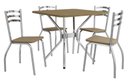 Ver imagem 2 de Conjunto Sala de Jantar Mesa com 4 Cadeiras Estofadas Cromado 885 Kappesberg Crome