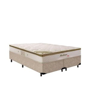 Cama Box Queen Herval + Colchão Molas Ensacadas Meditare Herval 158x198