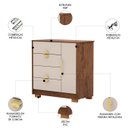 Ver imagem 3 de Cômoda para Quarto 93cm com 1 Porta Nara Imbuia/fendi V02 - Mpozenato