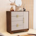 Ver imagem 2 de Cômoda para Quarto 93cm com 1 Porta Nara Imbuia/fendi V02 - Mpozenato