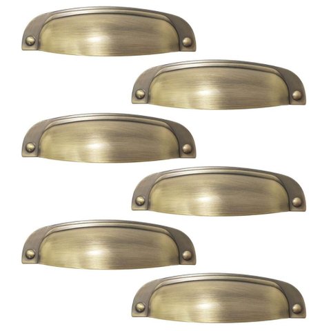 Conjunto 6 Puxadores 2773 Quebec Concha Ouro Velho Móveis