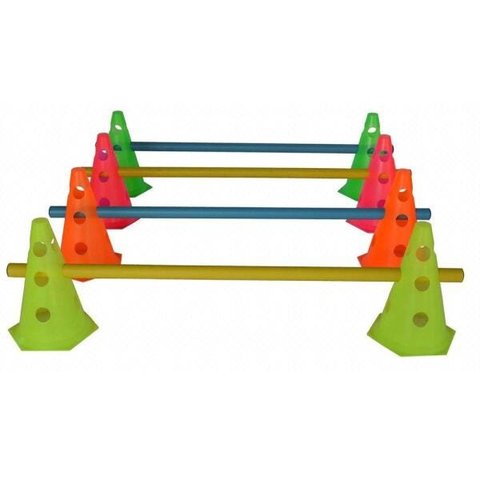 Kit 8 Cones Com Barreiras Funcional Circuito Agilidade