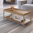 Ver imagem 3 de Mesa de Centro Retangular c/ Prateleira 93cm Pé Madeira Oslo Hanover 37961E