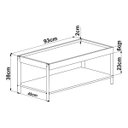 Ver imagem 2 de Mesa de Centro Retangular c/ Prateleira 93cm Pé Madeira Oslo Hanover 37961E