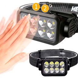 Lanterna de Cabeça com Sensor Inteligente Farol com 8 Leds 3030 Recarregavel Usb a Prova Dagua - 2