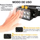 Ver imagem 4 de Lanterna de Cabeça com Sensor Inteligente Farol com 8 Leds 3030 Recarregavel Usb a Prova Dagua
