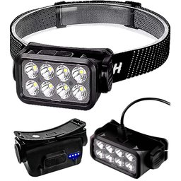 Lanterna de Cabeça com Sensor Inteligente Farol com 8 Leds 3030 Recarregavel Usb a Prova Dagua - 1