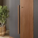 Ver imagem 4 de Guarda Roupa Solteiro com Pés 4 Portas 2 Gavetas Buriti - Jequitiba / Grafite