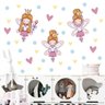 Adesivo kit infantil fadas princesas rosa - 1