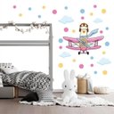 Ver imagem 1 de Adesivo Kit Infantil alpaca ilhama avião rosa quarto menina