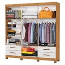 Ver imagem 4 de Guarda-roupa Casal Genova 6 Portas 4 Gavetas 22110 Cinamomo/off White - Carioca Móveis