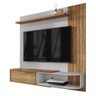Painel Suspenso Paraty Sala Tv até 55" Porta Basculante e Nicho-  Cinamomo/off White - 2