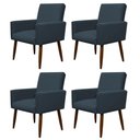 Ver imagem 1 de Kit 4 Poltronas para Sala Pés de Madeira Nina