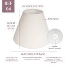 Ver imagem 5 de Luminaria de Parede Arandela Premium Base Redonda Interruptor e Cúpula Algodão Pequena