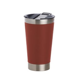 Copo Térmico de Aço Inox com Tampa Abridor 500ml - Brava Marrom - 1