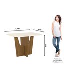Ver imagem 2 de Mesa de Jantar 120cm Retangular 4 Lugares com Vidro Canto Arredondado Vértice Henn