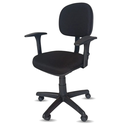 Ver imagem 2 de Kit 2 Cadeira Secretaria Giratória Tecido Ergonômica Executiva Escritório Anatômica com Rodízios