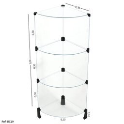 Balcão Cantoneira Modulado em Vidro - 0,30 x 1,00 x 0,30 - 1