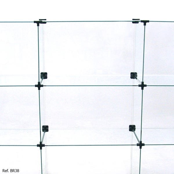 Balcão de Atendimento Modulado em Vidro com Rodízios - 1,50 x 1,00 x 0,30 - 1