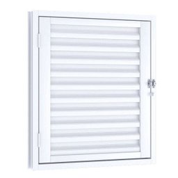 Porta de Aço Alçapão 80x60cm com Porta Cadeado Riobras Branco - 1 Porta de Aço Alçapão 80x60cm com Porta Cadeado Riobras Branco - 1
