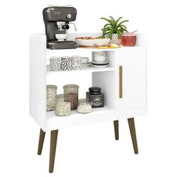 Aparador Café Balcão Buffet com Porta Barzinho Branco - 2