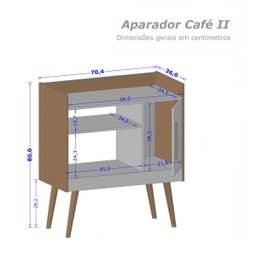 Aparador Cantinho do Café Buffet Decorativo Barzinho Cinamomo/off White - 4