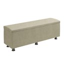 Ver imagem 1 de Baú Sapateira Estofada Casal King Size 195 Cm Terra Veludo Skybox Bege