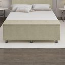 Ver imagem 6 de Baú Sapateira Estofada Casal King Size 195 Cm Terra Veludo Skybox Bege