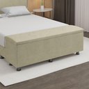 Ver imagem 4 de Baú Sapateira Estofada Casal King Size 195 Cm Terra Veludo Skybox Bege