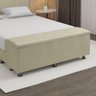 Baú Sapateira Estofada Casal King Size 195 Cm Terra Veludo Skybox Bege - 4