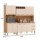 Ver imagem 2 de Armário de Cozinha Clara 11 Portas 2,36 Mt Amêndoa Off White