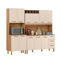 Ver imagem 1 de Armário de Cozinha Clara 11 Portas 2,36 Mt Amêndoa Off White