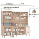 Ver imagem 3 de Armário de Cozinha Clara 11 Portas 2,36 Mt Amêndoa Off White