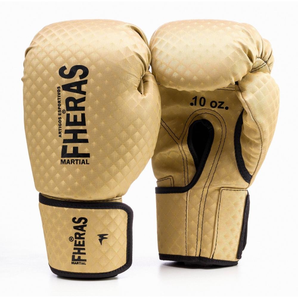 Luva de Boxe / Muai Thay / Kickboxing Prisma Fheras - Dourado - 12 Oz - 1