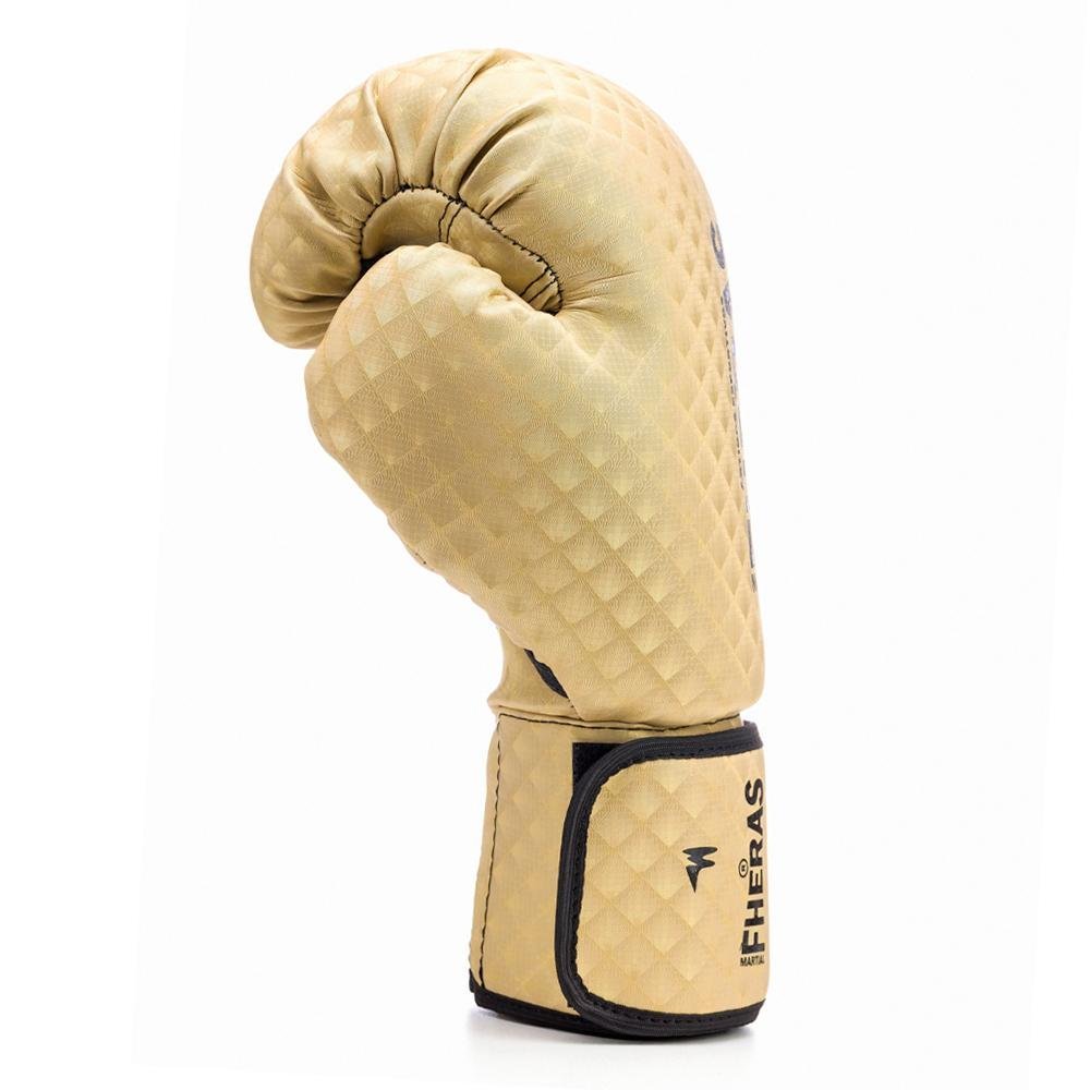 Luva de Boxe / Muai Thay / Kickboxing Prisma Fheras - Dourado - 12 Oz - 2