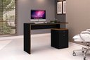 Ver imagem 6 de Conjunto 3 Armários Organizador e 1 Mesa Escrivaninha Office 1 Balcão Escritório Preto com Nature -