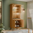 Ver imagem 5 de Cristaleira 4 Portas Nicho Adega 100% MDF Vidro e LED Vicenza Ypê