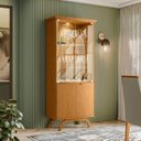 Ver imagem 6 de Cristaleira 4 Portas Nicho Adega 100% MDF Vidro e LED Vicenza Ypê